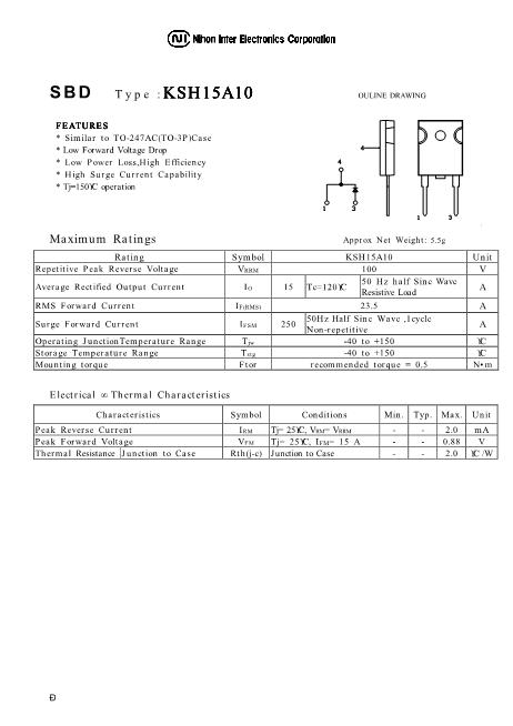 KSH15A10數(shù)據(jù)手冊(cè)封面