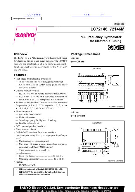 LC72146數(shù)據(jù)手冊(cè)封面