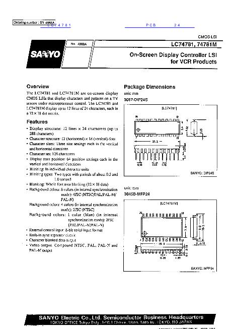 LC74781數(shù)據(jù)手冊封面