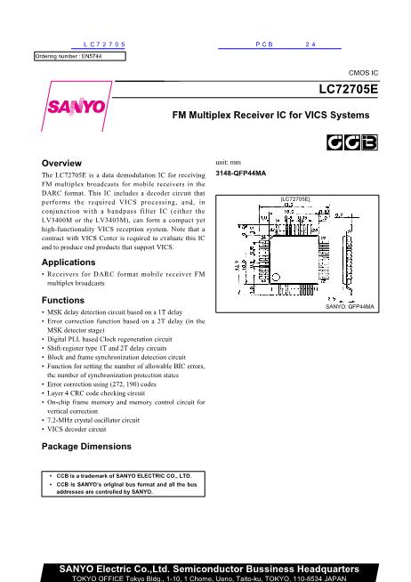 LC72705數(shù)據(jù)手冊(cè)封面