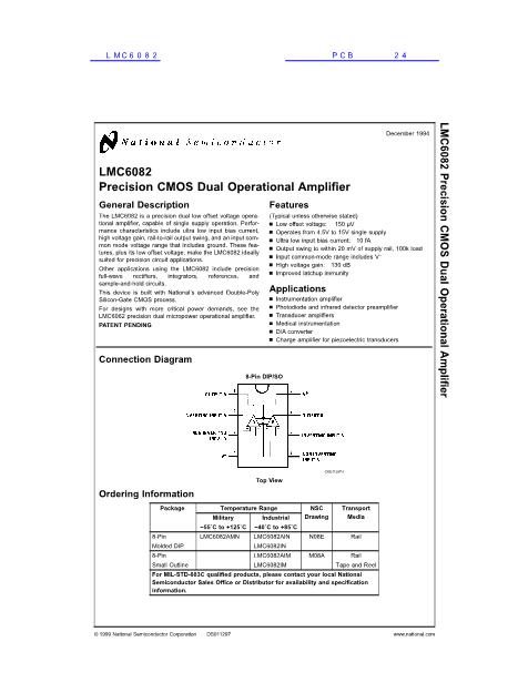 LMC6082数据手册封面