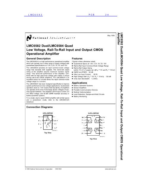 LMC6582数据手册封面