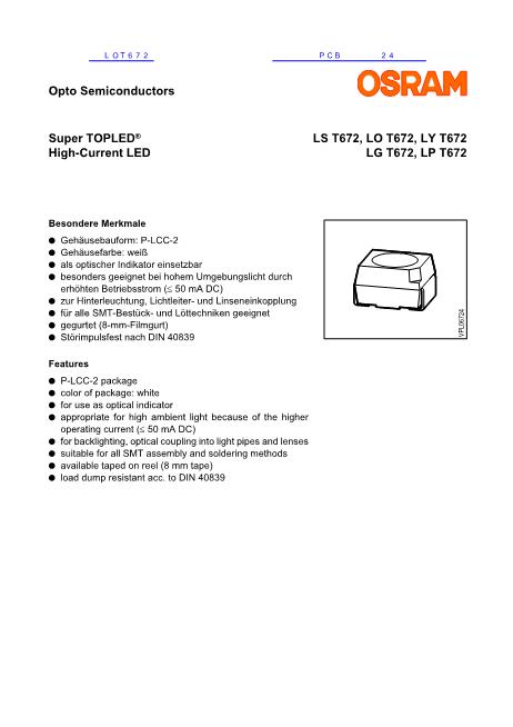 LOT672數(shù)據(jù)手冊(cè)封面