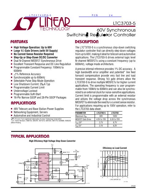 LTC3703EG-5数据手册封面