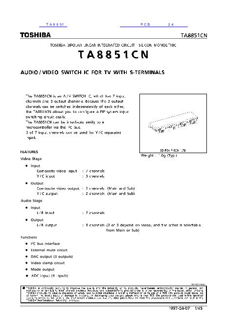 TA8851數(shù)據(jù)手冊封面