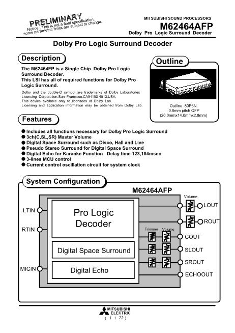 M62464AFP數(shù)據(jù)手冊封面
