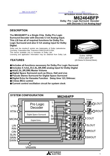 M62464BFP數(shù)據(jù)手冊(cè)封面
