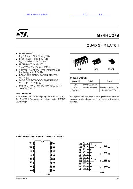 M74HC279B1R數(shù)據(jù)手冊(cè)封面