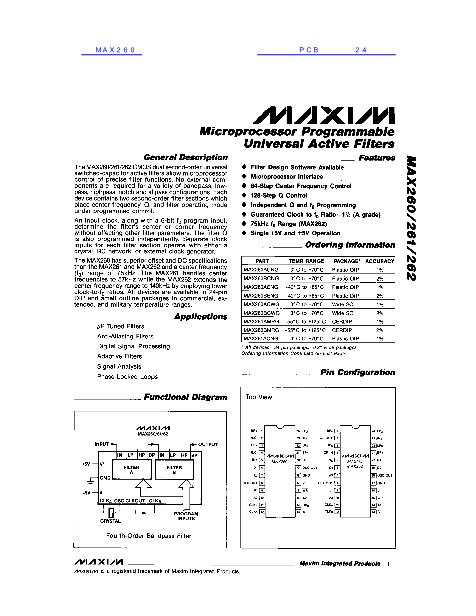 MAX260数据手册封面