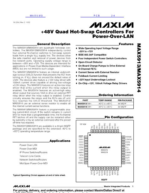 MAX5913數(shù)據(jù)手冊(cè)封面