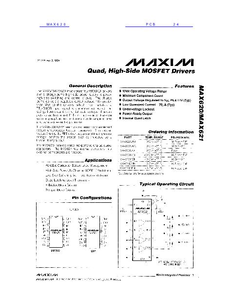 MAX620数据手册封面