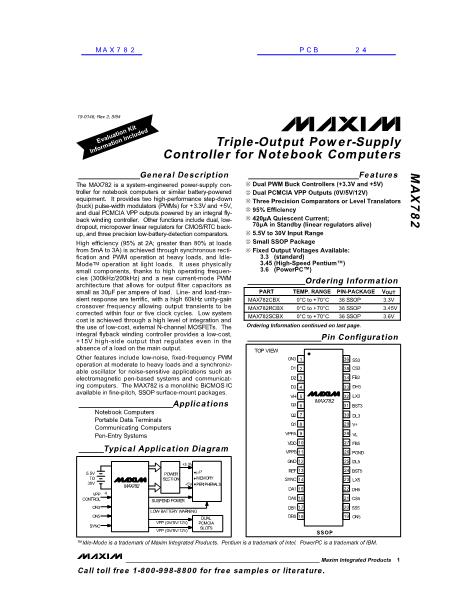 MAX782数据手册封面