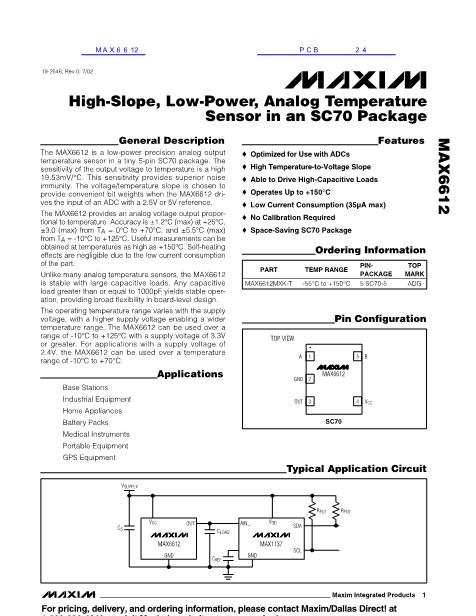 MAX6612数据手册封面
