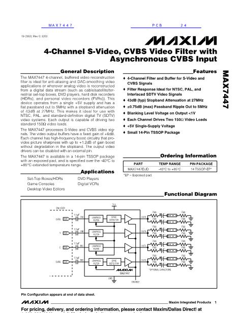 MAX7447数据手册封面