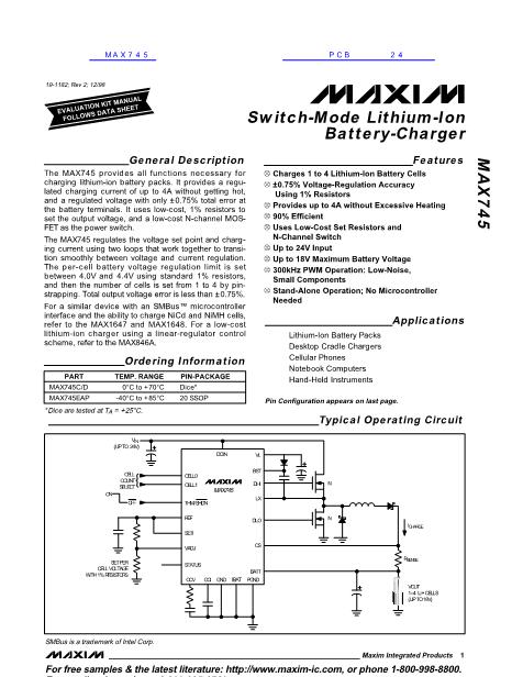 MAX745数据手册封面