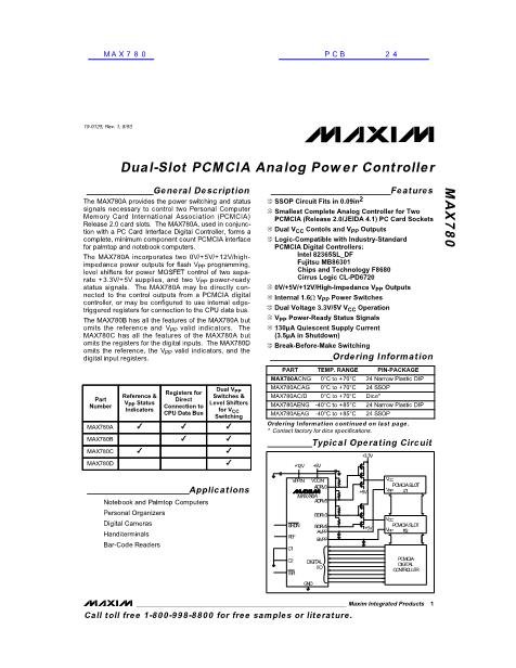 MAX780数据手册封面