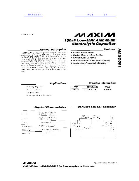 MAXC001数据手册封面