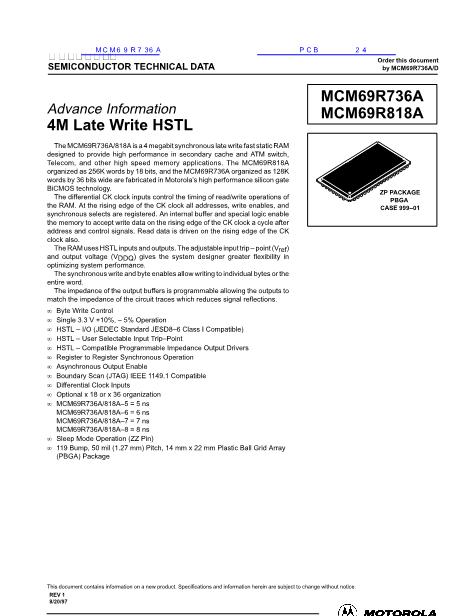 MCM69R736A数据手册封面