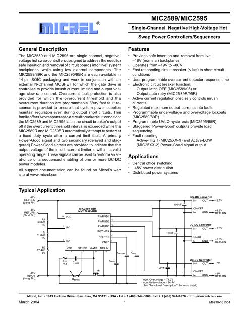 MIC2589-1BM數(shù)據(jù)手冊(cè)封面