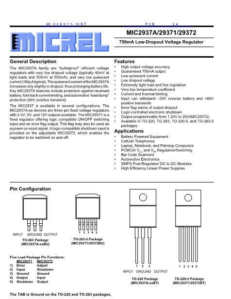 MIC29371-12BT数据手册封面