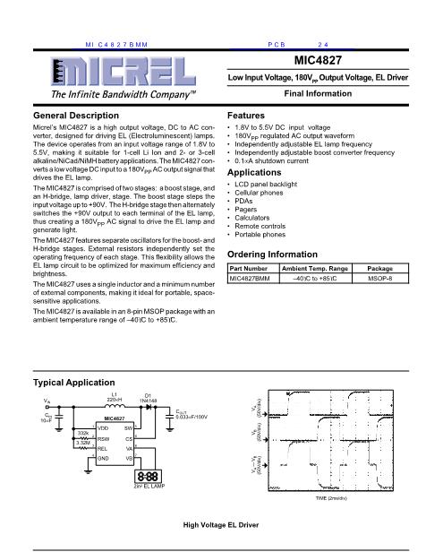 MIC4827BMM数据手册封面