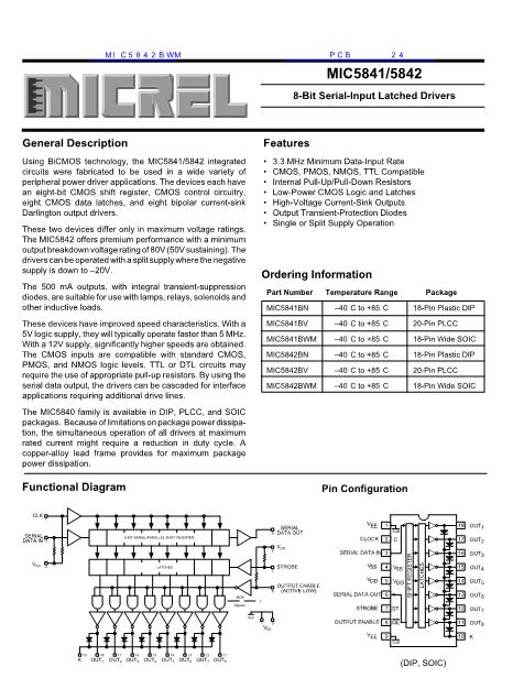 MIC5841BWM数据手册封面