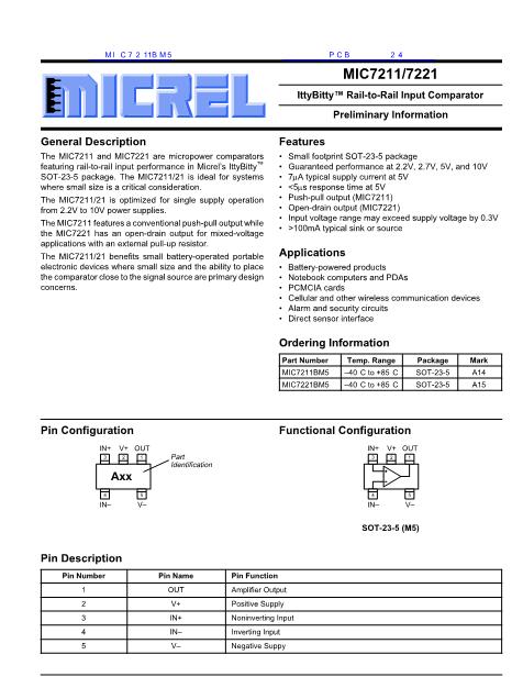 MIC7211BM5數(shù)據(jù)手冊(cè)封面