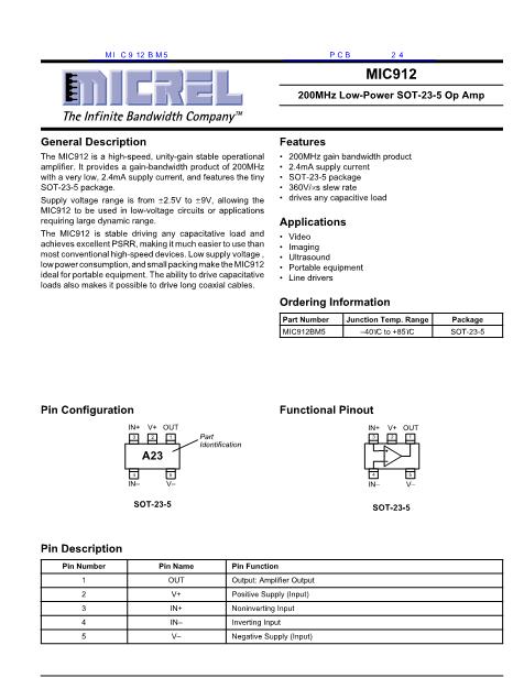 MIC912BM5数据手册封面