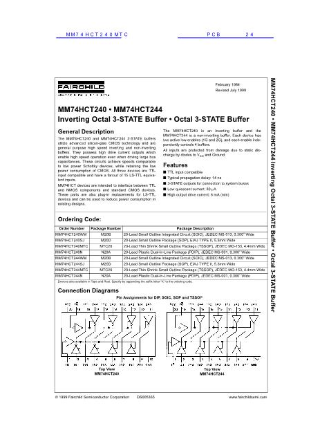 MM74HCT240MTC數(shù)據(jù)手冊(cè)封面