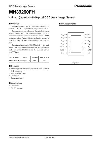 MN39260F數(shù)據(jù)手冊(cè)封面