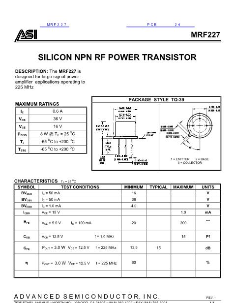MRF227數(shù)據(jù)手冊封面