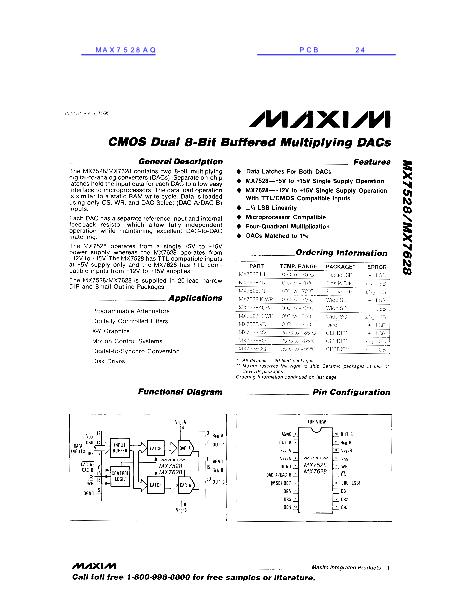 MAX7528AQ数据手册封面