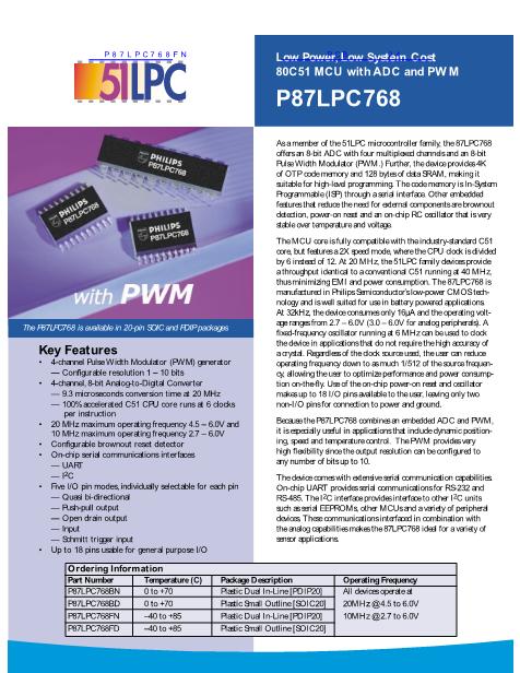 P87LPC768数据手册封面