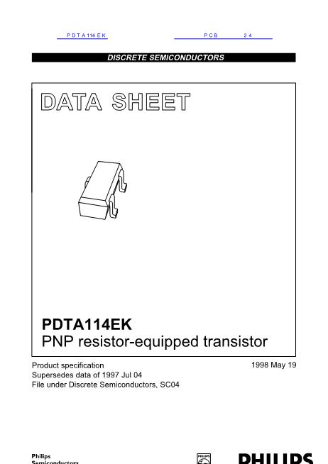 PDTA114EK数据手册封面