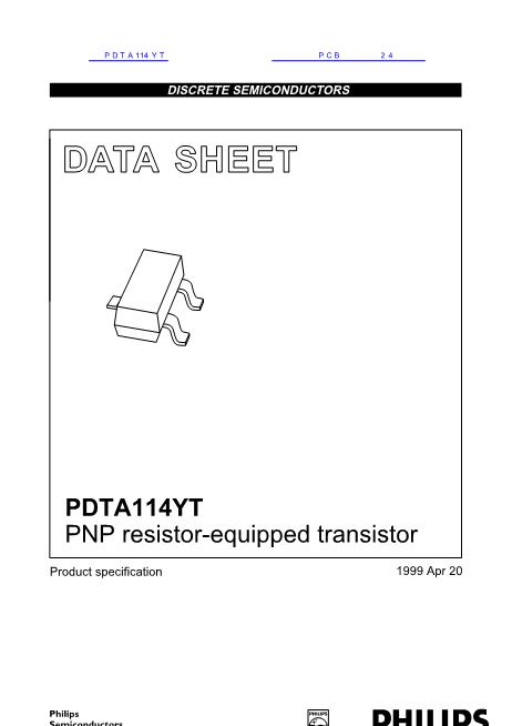 PDTA114YT数据手册封面