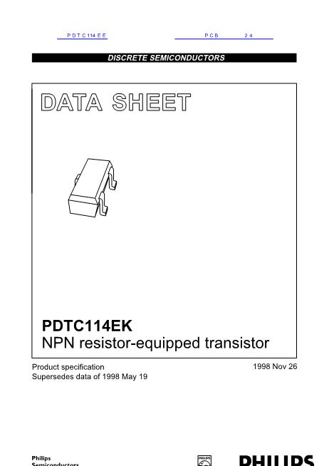 PDTC114EE数据手册封面