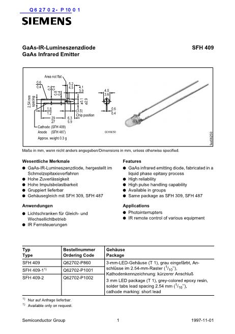 Q62702-P1001數(shù)據(jù)手冊封面