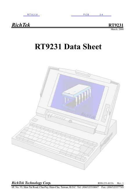 RT9231数据手册封面