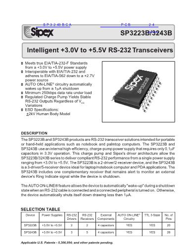 SP3243BCA数据手册封面