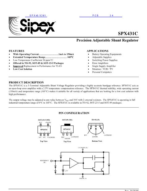 SPX431CM1数据手册封面