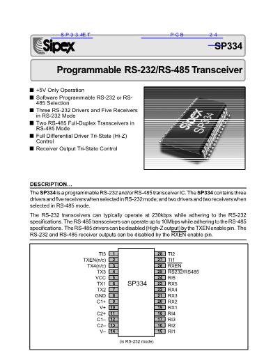 SP334ET数据手册封面