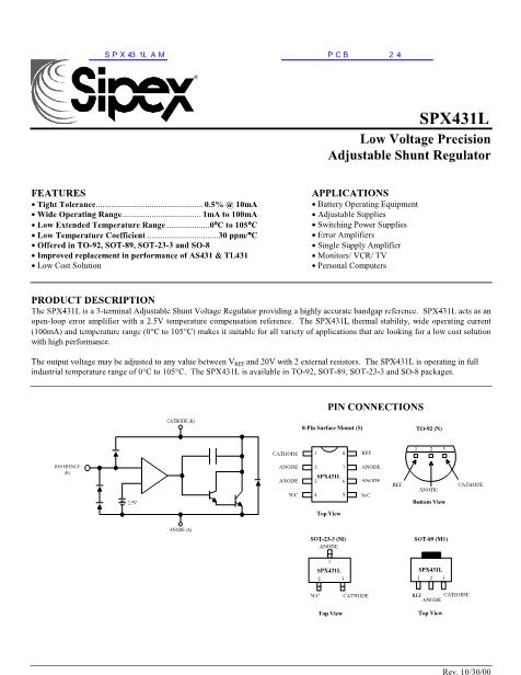 SPX431LAM数据手册封面