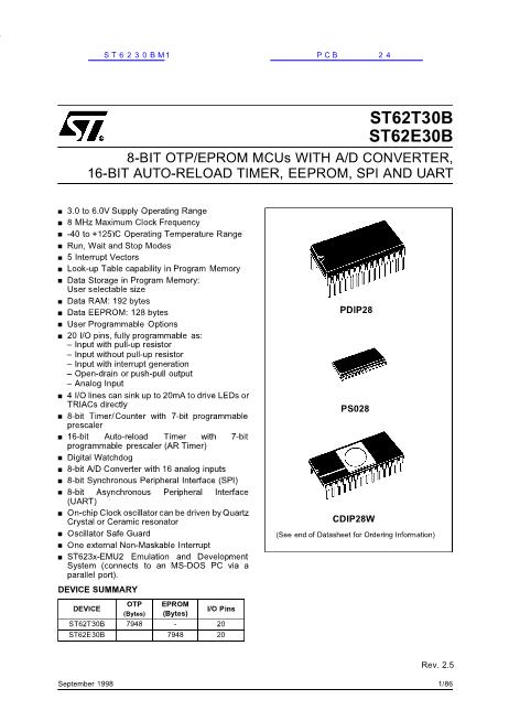 ST6230BM1數(shù)據(jù)手冊(cè)封面