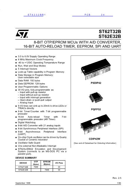 ST6232BB1數(shù)據(jù)手冊(cè)封面