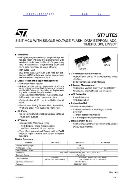 ST7FLITE30F2B6数据手册封面