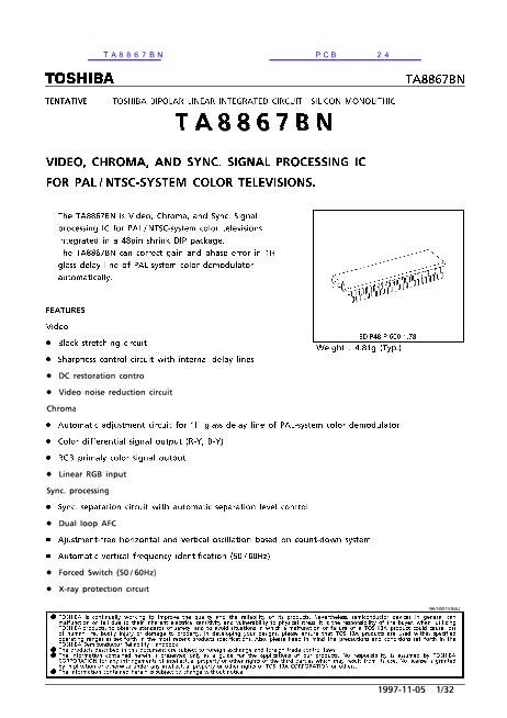TA8867BN数据手册封面