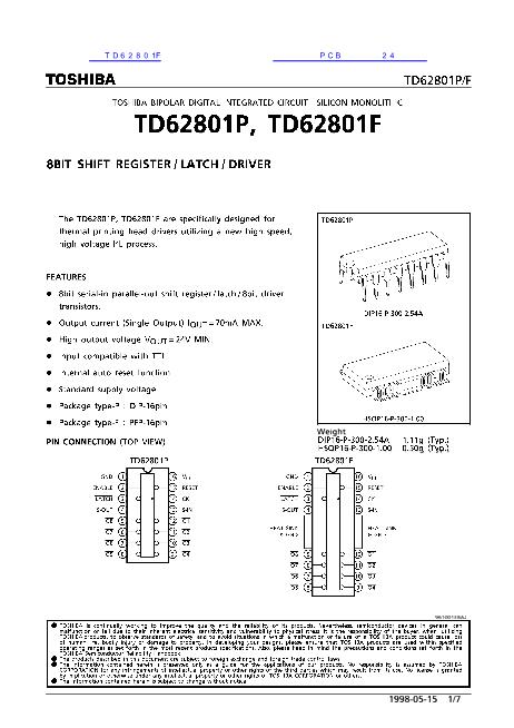 TD62801F数据手册封面