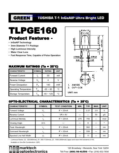TLPGE160數(shù)據(jù)手冊(cè)封面