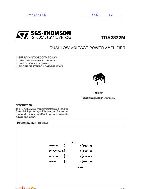 TDA2822M数据手册封面