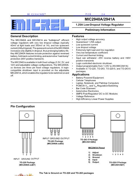 MIC2941ABT数据手册封面